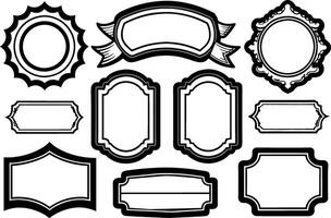 ensemble de ancien Étiquettes et cadres illustration vecteur