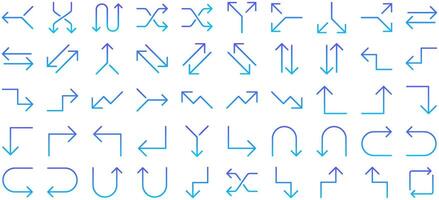 La Flèche ligne pente icône pictogramme symbole visuel illustration ensemble vecteur