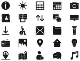 téléphone et tablette glyphe icône pictogramme symbole visuel illustration ensemble vecteur