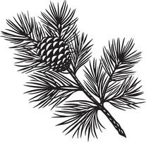 branche de pin arbre. sur une blanc Contexte. illustration vecteur