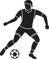 football joueur silhouette illustration isolé sur blanc Contexte. football joueur. vecteur