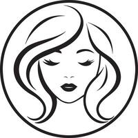 magnifique femme visage avec longue cheveux. illustration. noir et blanche. vecteur