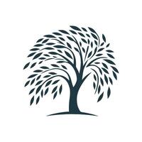 saule arbre Créatif symbole icône la nature amical signe concept vecteur