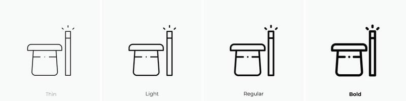 la magie chapeau icône. mince, lumière, ordinaire et audacieux style conception isolé sur blanc Contexte vecteur