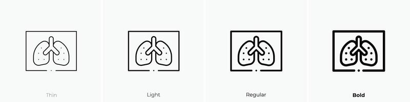 poumon cancer icône. mince, lumière, ordinaire et audacieux style conception isolé sur blanc Contexte vecteur