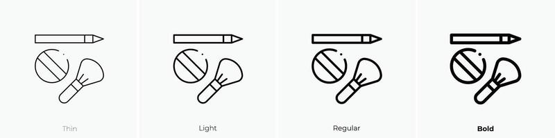maquillage icône. mince, lumière, ordinaire et audacieux style conception isolé sur blanc Contexte vecteur