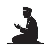 musulman prier silhouette. prier symbole illustration vecteur