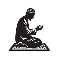 musulman prier silhouette. prier symbole illustration vecteur