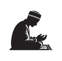 musulman prier silhouette. prier symbole illustration vecteur