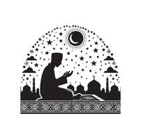 musulman prier silhouette. prier symbole illustration vecteur