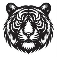 tigre tête mascotte silhouette de sauvage animal vecteur