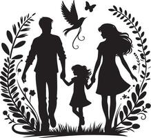 Parents journée clipart, silhouette, noir Couleur silhouette vecteur