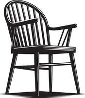 agréable en bois chaise, noir Couleur silhouette vecteur