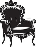 fauteuil chaise, noir Couleur silhouette vecteur