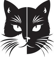 chat affronter, silhouettes , noir Couleur silhouette vecteur