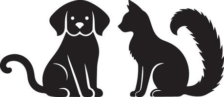 chien chat silhouette images ,noir Couleur silhouette vecteur