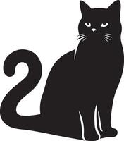noir silhouette de chat ,noir Couleur silhouette vecteur