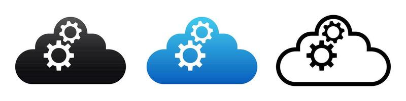 nuage Les données synchroniser, nuage mise à jour icône. saas symbole vecteur