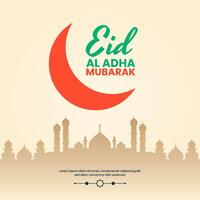 modèle de bannière de médias sociaux du festival islamique eid al adha mubarak vecteur