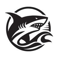 une noir et blanc requin logo conception vecteur