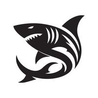 requin noir et blanc logo vecteur