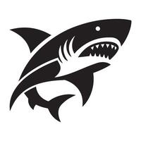 noir et blanc logo de une requin vecteur