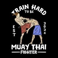 muay thaïlandais logo t chemise conception vecteur