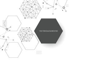 blanc La technologie background.abstract géométrique hexagone forme. vecteur