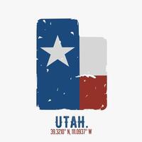 Utah carte avec Etats-Unis modèle parfait pour autocollants, imprimer, conception, etc vecteur