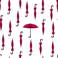 une modèle avec rouge parapluies et des bâtons vecteur