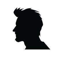 élégant homme silhouette avec moderne coiffure vecteur