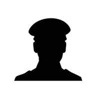 silhouette de police officier dans profil vue vecteur