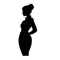 Enceinte affaires femmes silhouette conception isolé sur blanc Contexte. gens silhouette sur blanc Contexte. vecteur