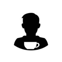 silhouette de homme avec café tasse vecteur