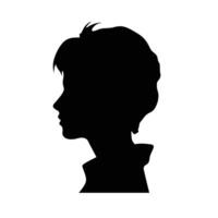 enfant profil silhouette avec épineux cheveux vecteur