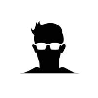 silhouette Jeune Masculin élégant la Coupe de cheveux des lunettes de soleil vecteur