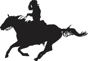 cow-boy silhouette avec cheval et lasso. illustration conception. vecteur