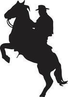 cow-boy silhouette avec cheval et lasso. illustration conception. vecteur