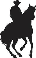 cow-boy silhouette avec cheval et lasso. illustration conception. vecteur