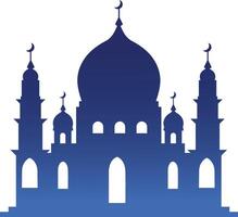 silhouette de islamique mosquée sur blanc Contexte. Couleur pente. illustration dans plat style vecteur