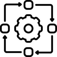 noir ligne icône pour flux de travail vecteur