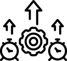 noir ligne icône pour Efficacité vecteur