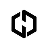 lettre c n ré hexagone forme avec négatif espace moderne monogramme logo vecteur