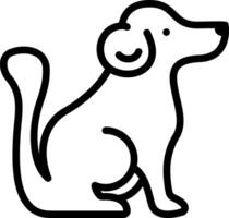 noir ligne icône pour chien vecteur