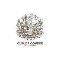 création de logo de café et de café vecteur