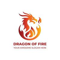 impressionnant de Feu dragon logo vecteur