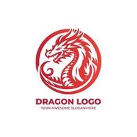 rouge esprit de dragon logo vecteur