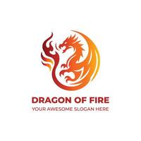 impressionnant de Feu dragon logo vecteur