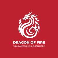 impressionnant de Feu dragon logo vecteur