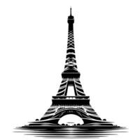 noir et blanc illustration de le Eiffel la tour tourisme dans Paris vecteur